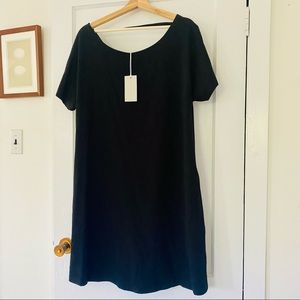 COS Black A-Line dress with ruched shoulders - M